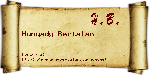Hunyady Bertalan névjegykártya