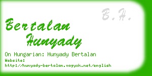 bertalan hunyady business card